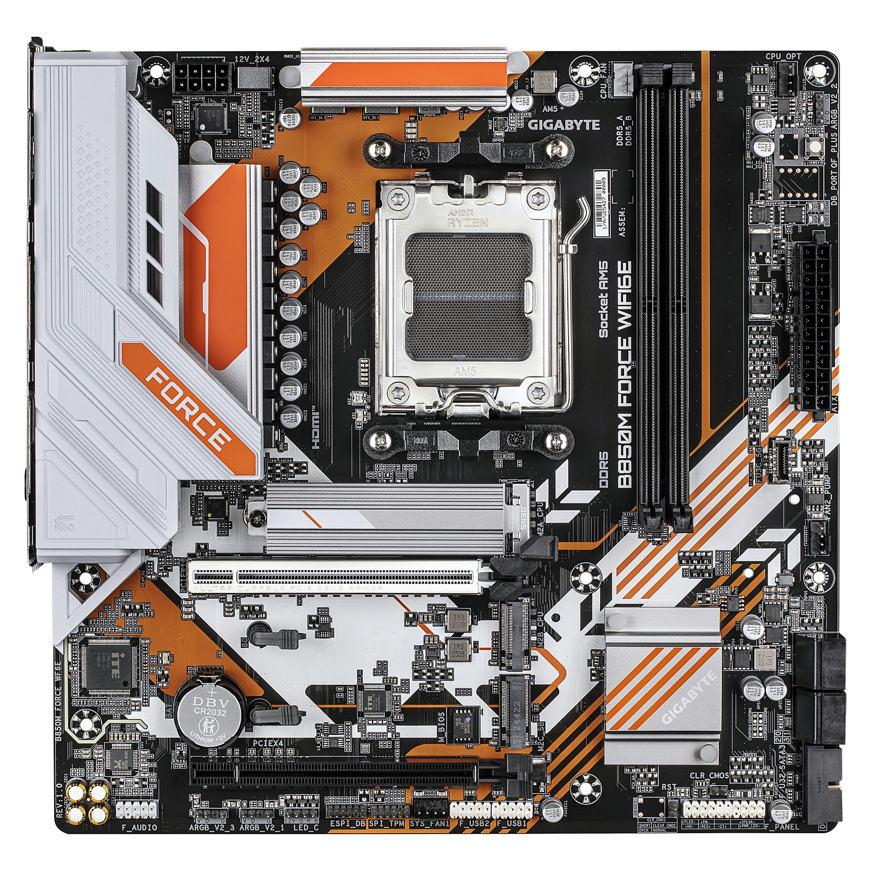 Pllakë Amë GIGABYTE B850M FORCE WIFI6E / AMD AM5 / B850 / DDR5 / Micro ATX / Wi-Fi 6E / 2.5GbE LAN - 2