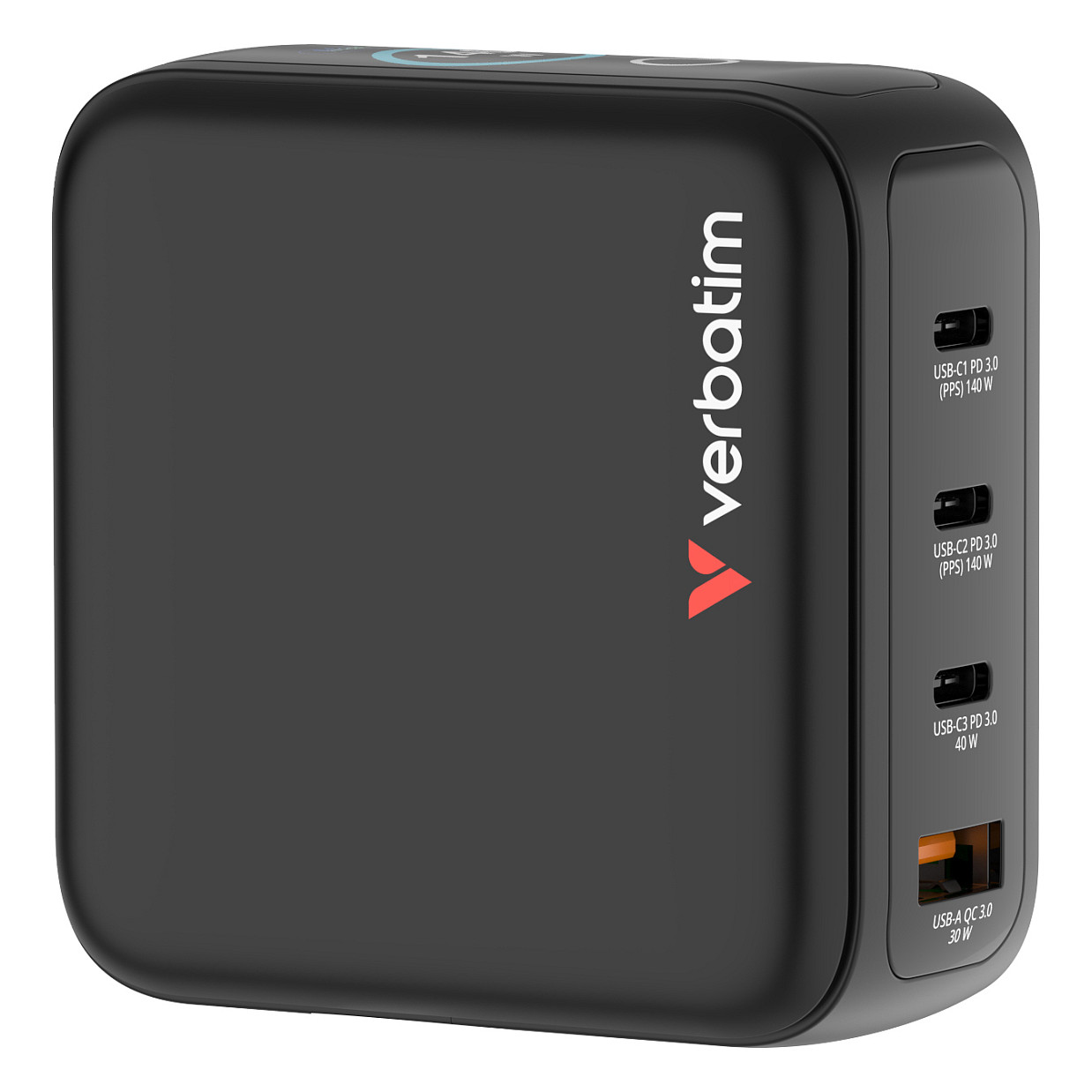 Adapter Verbatim Mini GaN 140W me Ekran - Zezë - 5