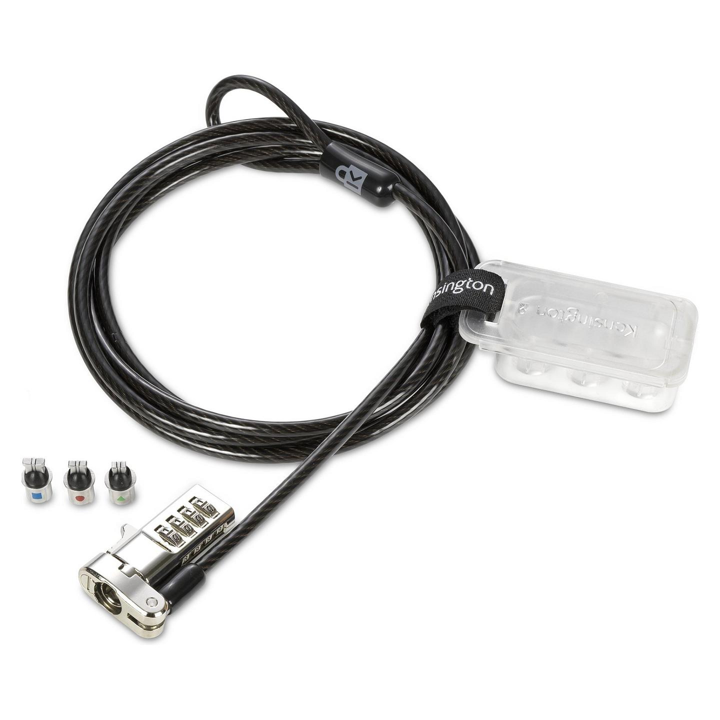 Bravë Sigurie Kensington K62316WW / 3-në-1 / 1.8m / Kombinim me 4 Shifra / për Laptop - Zezë
