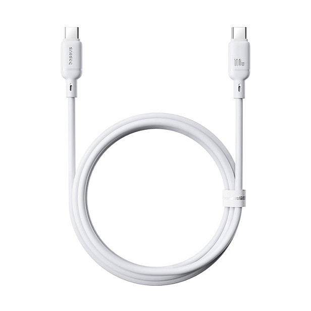 Kabllo USB Baseus P10377704213-00 / USB-C në USB-C / USB 3.2 Gen 1 / 480Mbps / 1m – Bardhë