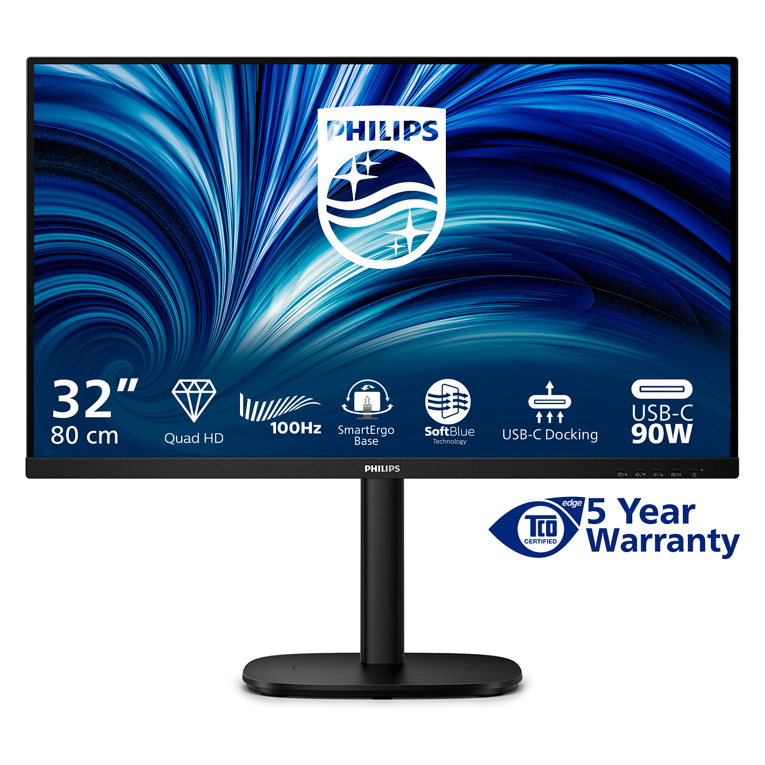 Monitor Philips 32B2U3601/00 / 31.5" / Quad HD IPS / LCD / 100 Hz / 4 ms / HDMI+USB+DP+HDCP - Zezë - 8