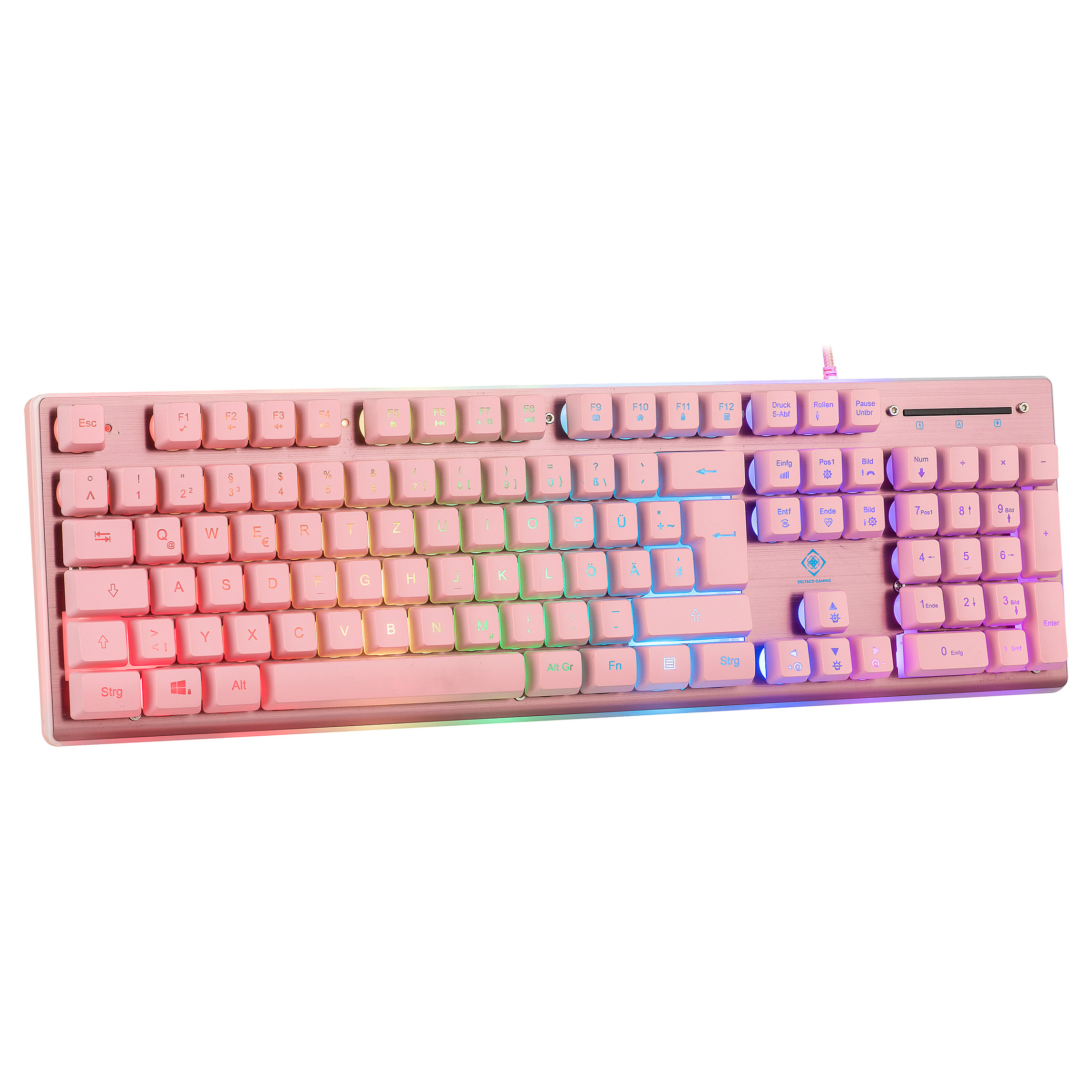 Tastierë Gaming Deltaco RGB Wired / QWERTZ – Rozë - 5
