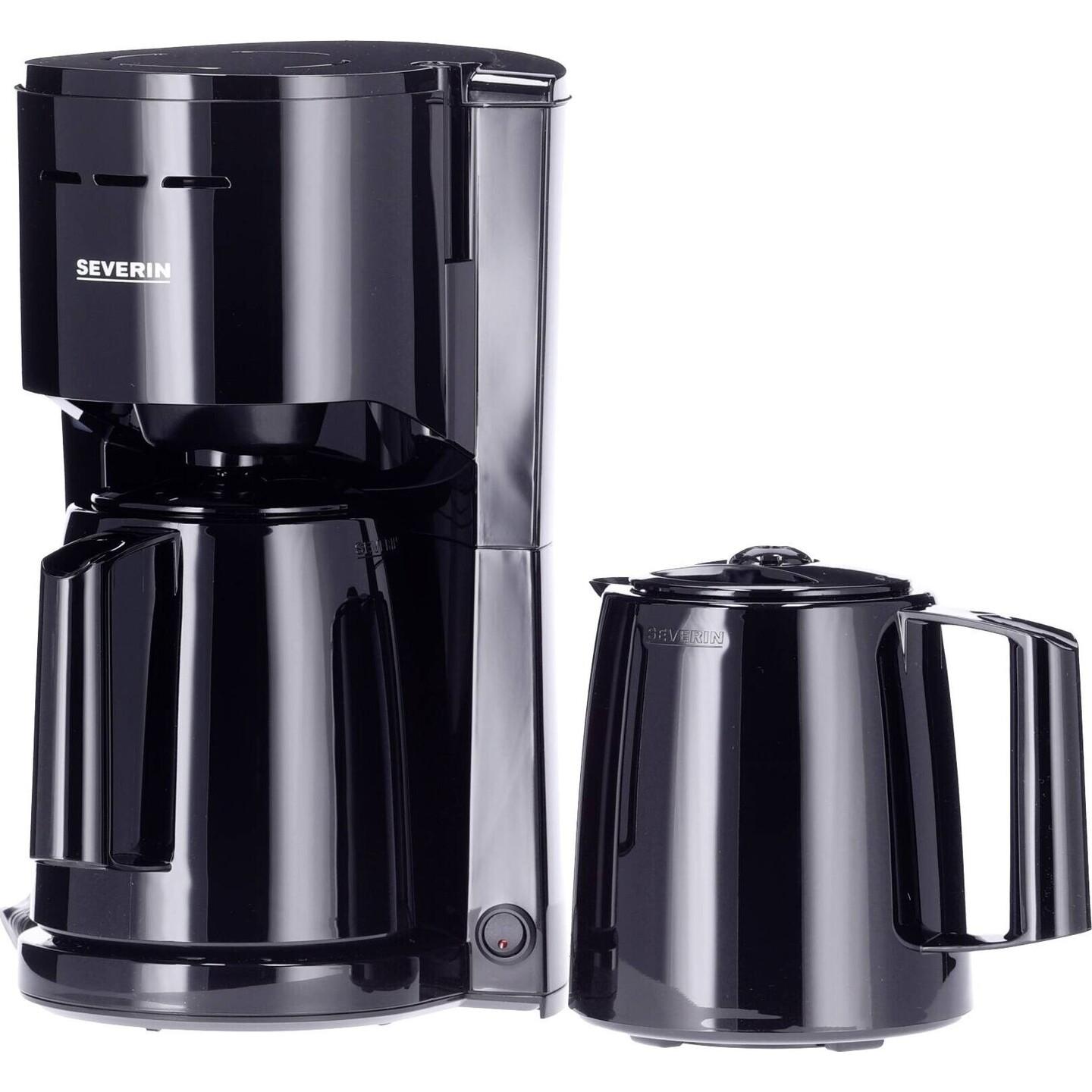 Aparat për Kafe me Filter Severin KA 9307, 1000 W, 1 L, 2 Enë Termike, Kapacitet 8 Filxhanë – Zezë