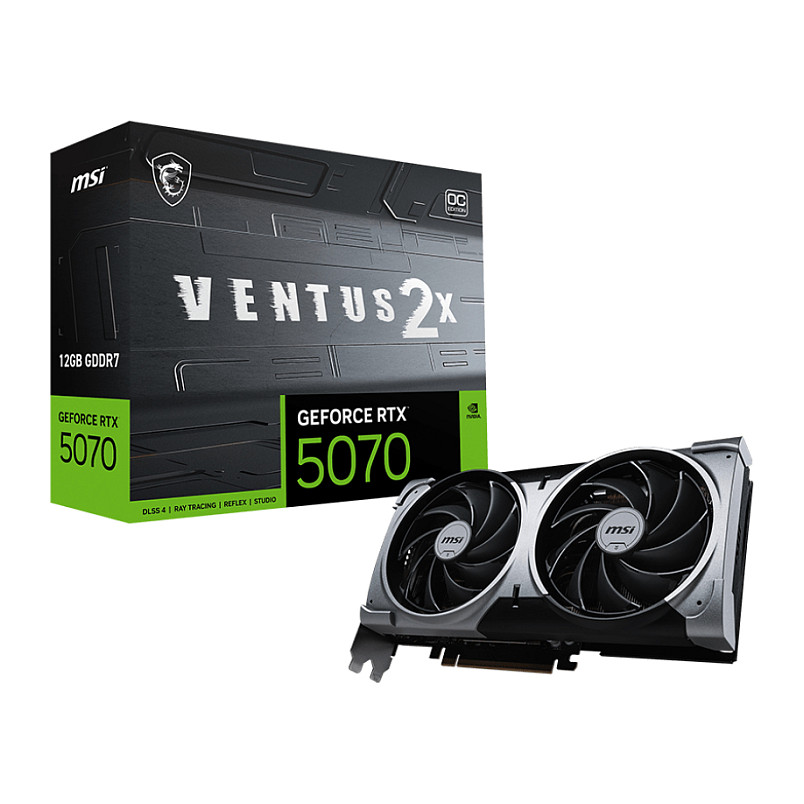 Kartelë Grafike Gaming MSI / Nvidia GeForce / RTX 5070 12GB / Ventus 2X / OC / GDDR7 / 2 Fan - 1