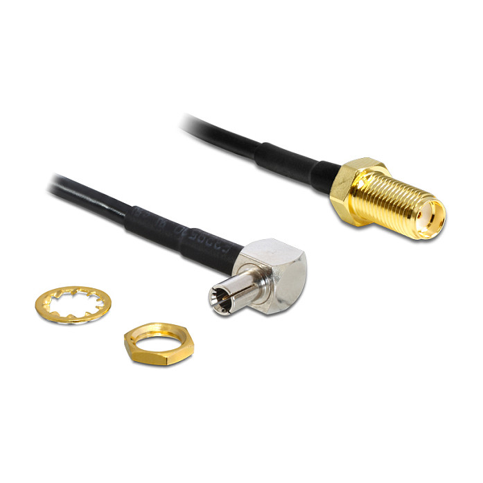 DELOCK SMA Socket to TS-9 90° Plug Antenna Cable 170mm – RF LTE Modem Adapter - 1