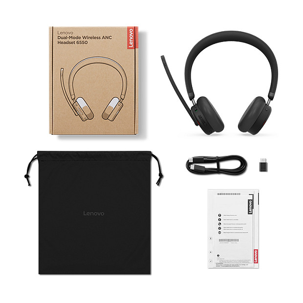 Kufje pa kabllo Lenovo Dual-Mode Wireless ANC Headset 6550 USB-A Teams – Zezë - 19
