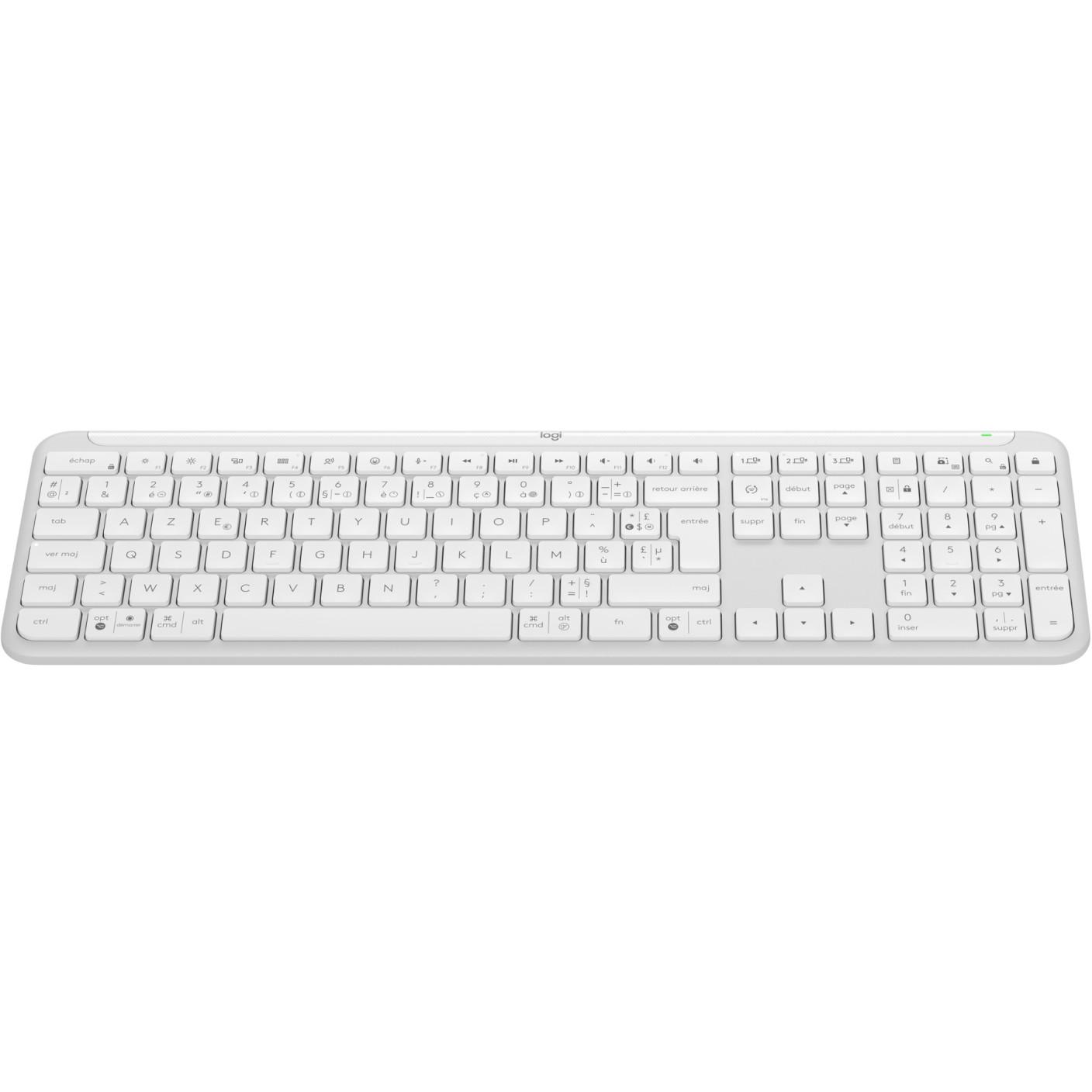 Tastierë pa kabllo Logitech Signature Slim K950 / Full-Size / Bluetooth 5.1 / Logi Bolt / 3 Pajisje / 36 Muaj - Bardhë - 3
