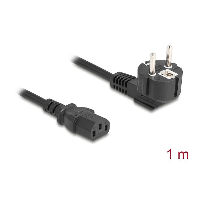 Kabllo për Furnizim me Energji DeLOCK 81299 / CEE 7/7 - C13 / H05VV-F 3 x 0.75 mm² / 250 V / 6 A / 1500 W / 1 m - Zezë - 2