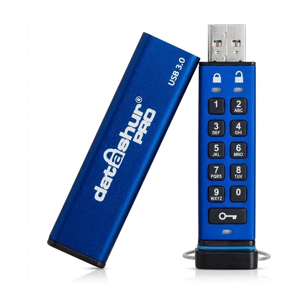 USB Flash Drive iStorage datAshur Pro / 4GB / USB Type-A / USB 3.2 Gen 1 - Blu - 1