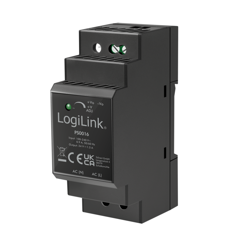 Furnizues Energjie LogiLink PS0016 / 36W / 24V / DIN Rail – Zezë