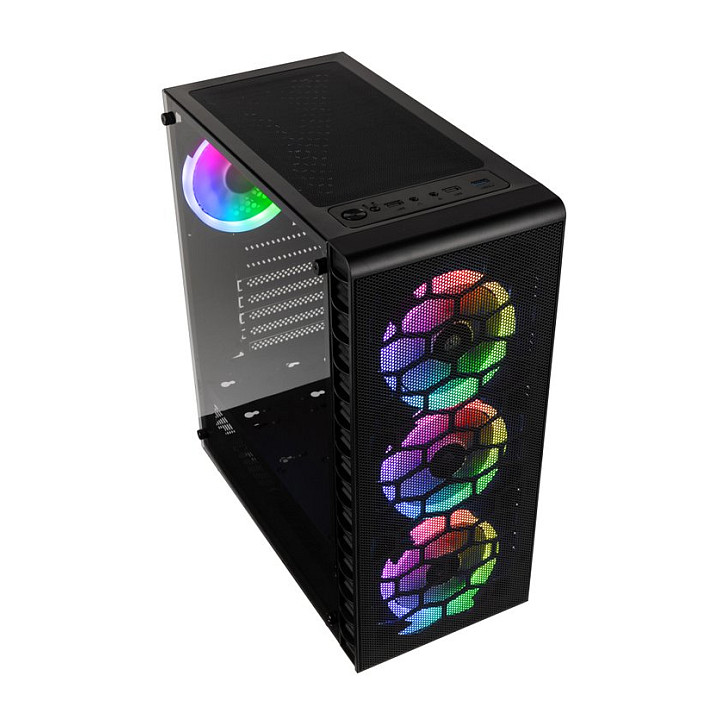Kasë PC Kolink Observatory Lite Mesh / Midi Tower / ATX / 4x 120mm ARGB Fan / Mesh - Zezë - 8