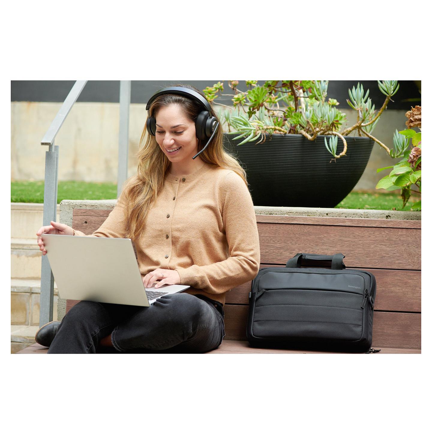 Kufje pa kabllo Kensington H3000 / Bluetooth 5.2 / Over-Ear / 40mm / Mikrofon / Noise Cancelling - Zezë - 72