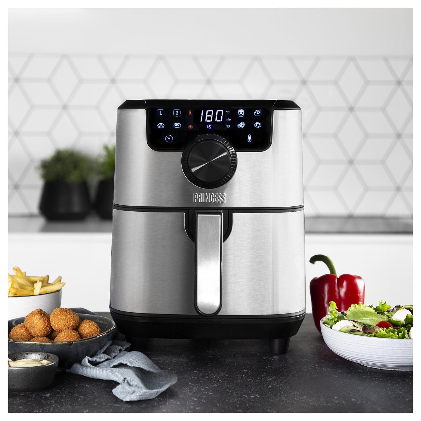 Fryer Princess Smart Aerofryer / 182037 / 4.5L / 1500W / 8 Programe / 80–200°C / LCD / Wi-Fi / Keep Warm – Argjend/Zezë - 27