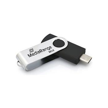 USB Flash Drive MEDIARANGE MR1952 / 32GB / USB 3.2 Gen 1 Type-C - Zezë/Argjend