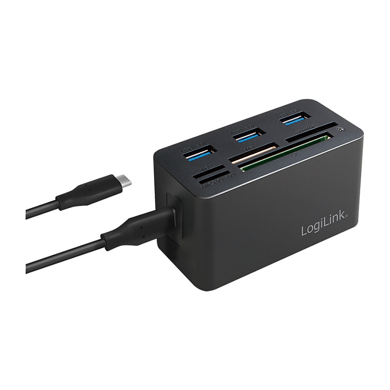Mini Docking Station LogiLink CR0046 / USB-C / 3x USB-A 3.0 / USB-C PD / SD & MicroSD / M2/MS Micro / MS / CF / 5Gbps / 8-Port – Zezë - 2