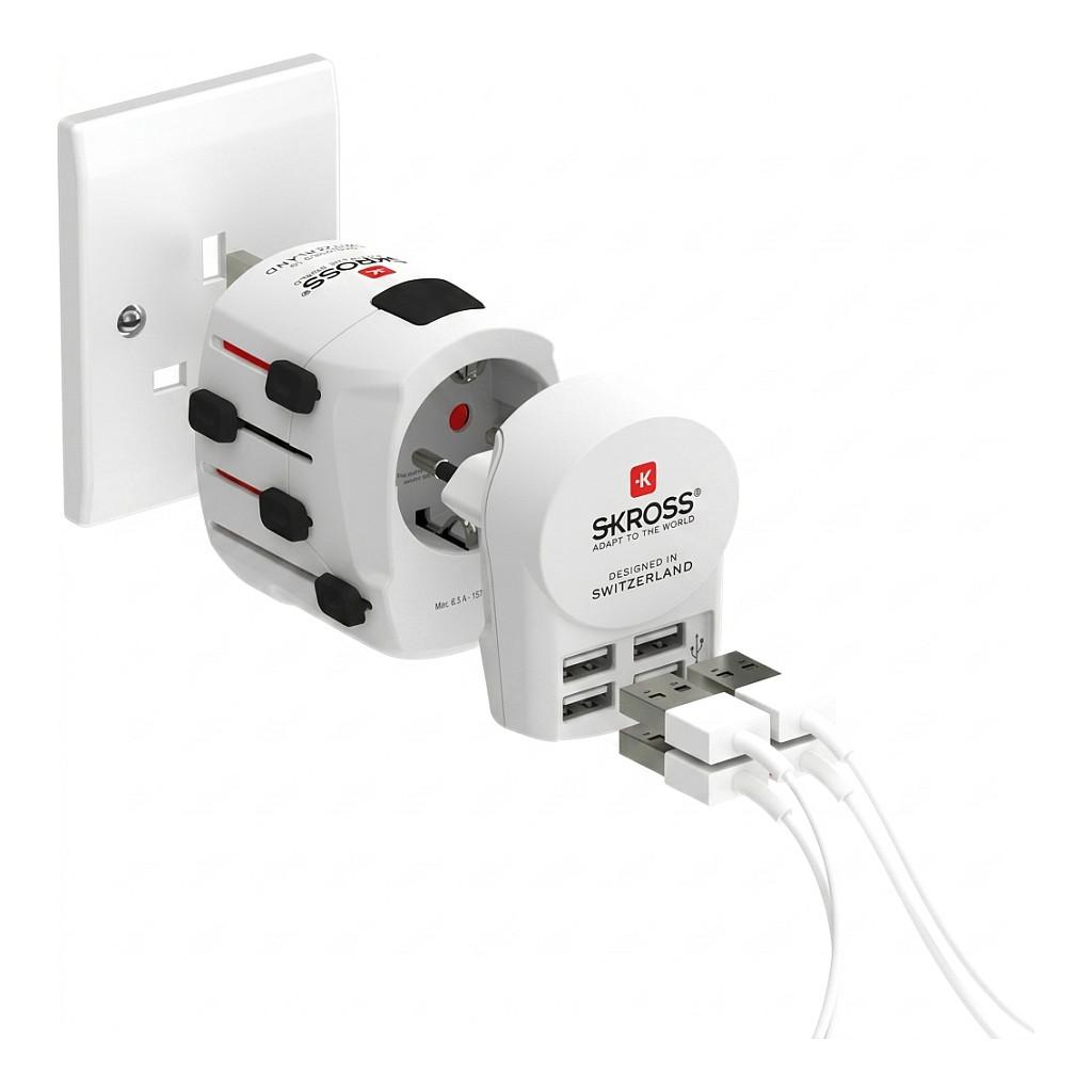 Adapter Udhëtimi SKROSS MUV Micro 1.102500-E / 2-Pin / 100-250V / 2.5A / Universal – Bardhë