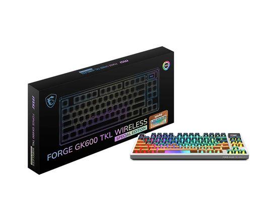Tastierë Gaming MSI FORGE GK600 TKL W MARS, Mekanike, TKL, RGB, Hot-Swappable, US Layout – Bardhë/Multicolor - 2