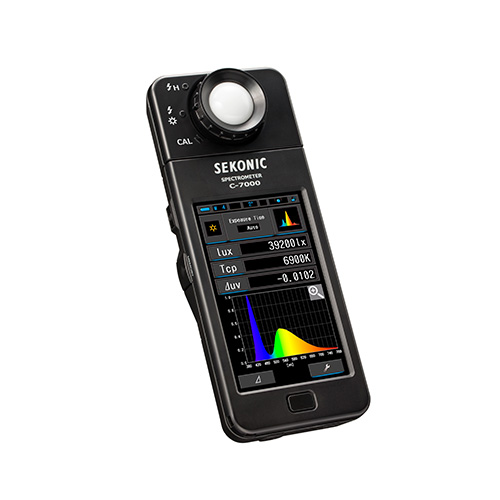 Spektrometër Sekonic C-7000 SpectroMaster / CMOS Sensor / 4.3" Touchscreen / 380-780nm / 1nm / 1.563-100.000K / 1-200.000lx / CRI / TM-30-18 / SSI / TLCI - Zezë - 2