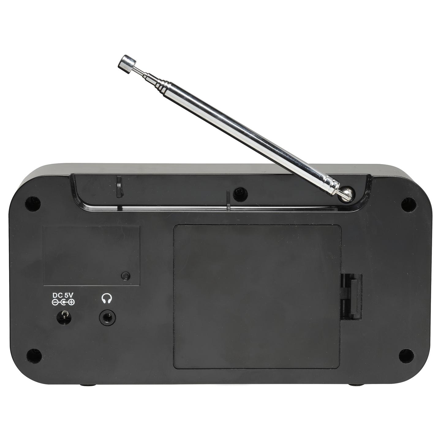 Radio portative Denver DAB-42, DAB+, FM, 1 W RMS, Ekran LCD, Dalje për Kufje 3,5 mm, Antenë e jashtme - Zezë - 5
