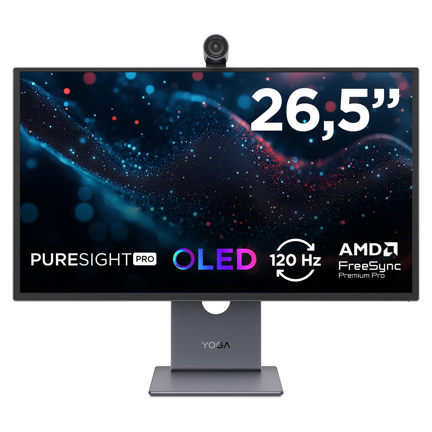 Monitor Gaming Lenovo Yoga Pro 27UD-10, 26.5", UHD 4K QD-OLED, 120Hz, 0.03ms, HDMI+DP+USB-C - Zezë
