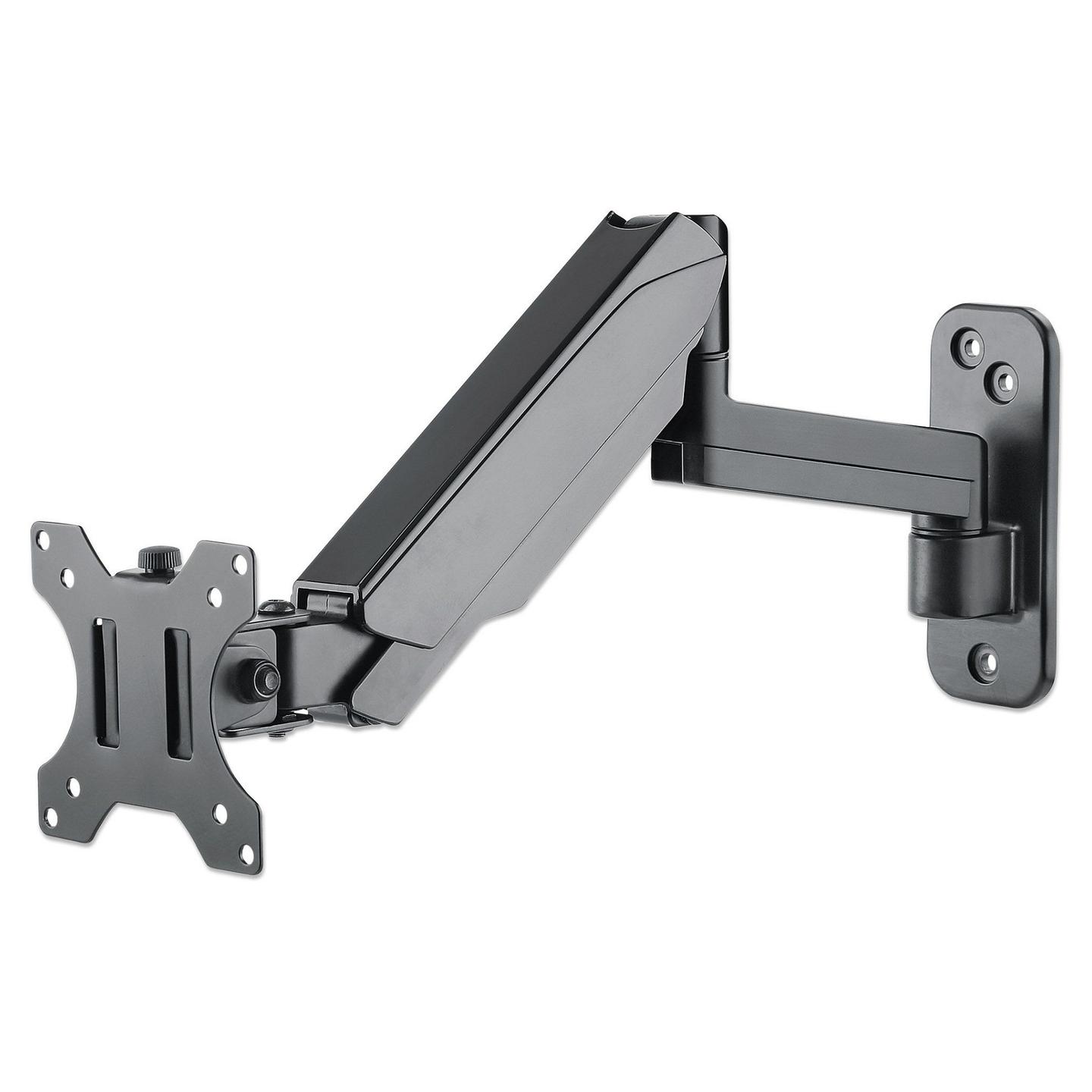 Mbajtëse Muri për Monitor Manhattan 461610 / 1 Monitor / 17"-32" / 8kg / Gas Spring / Tilt ±35° / Swivel ±90° - Zezë