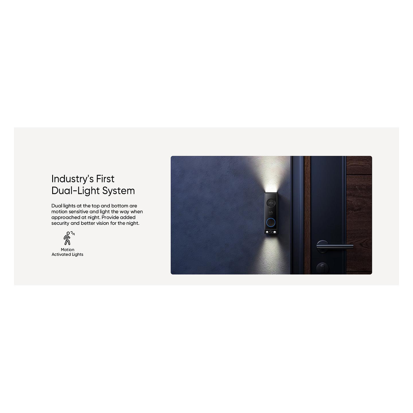 Kamerë Zile për Derë eufy E340, 2K, Dual Camera, 160°, Color Night Vision, Audio 2-Kahëshe, AI, Bateri, Wi-Fi 2.4GHz, 8GB eMMC, IP65, Chime - Zezë - 20