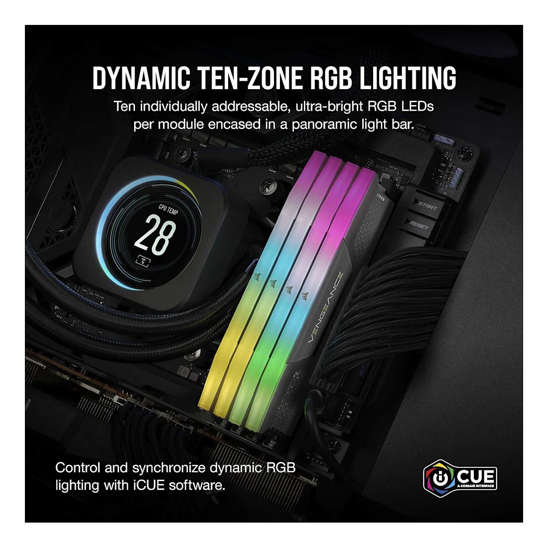 Ram Memorie DDR5 Corsair Vengeance RGB KIT 64GB(2x32GB) 5600MHz CL40 - 4