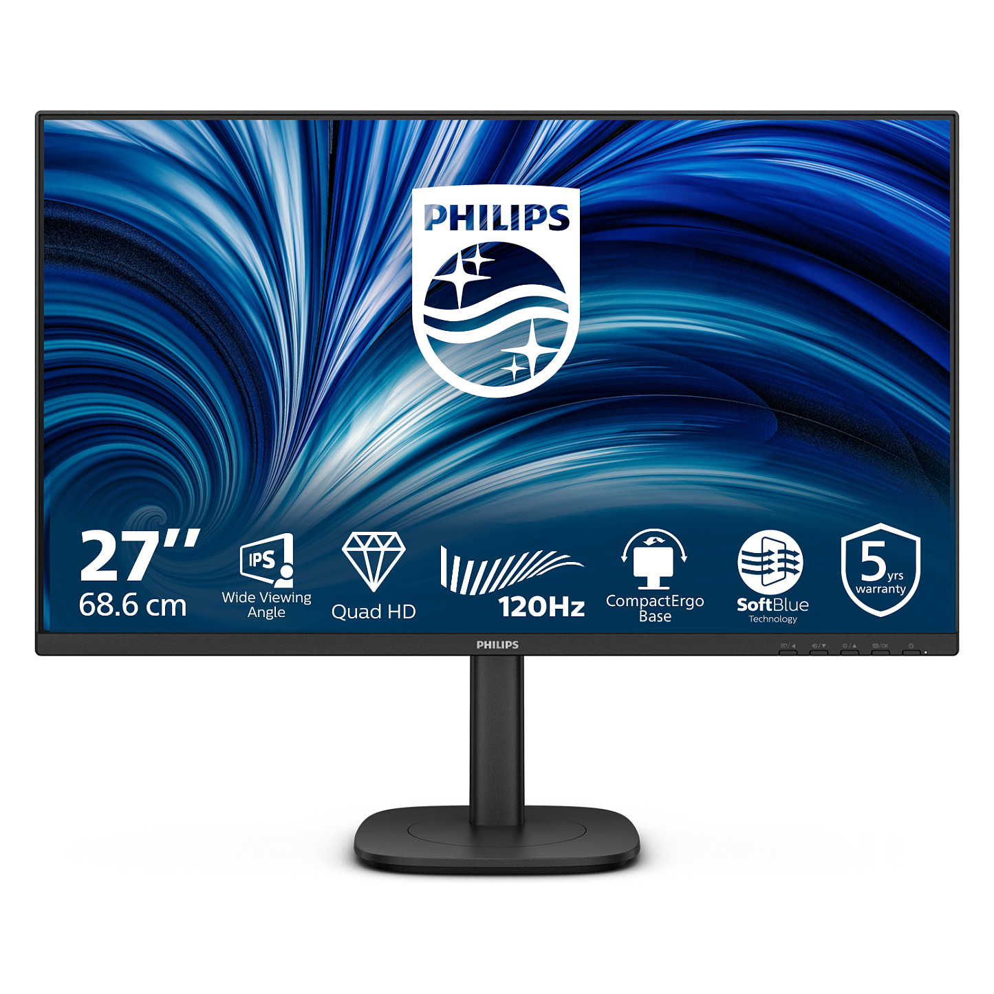 Monitor Philips 27B2N3500J/00 / 27"/ 2K IPS / LCD / 120Hz / 4ms / USB + HDMI + DisplayPort - Zezë - 1