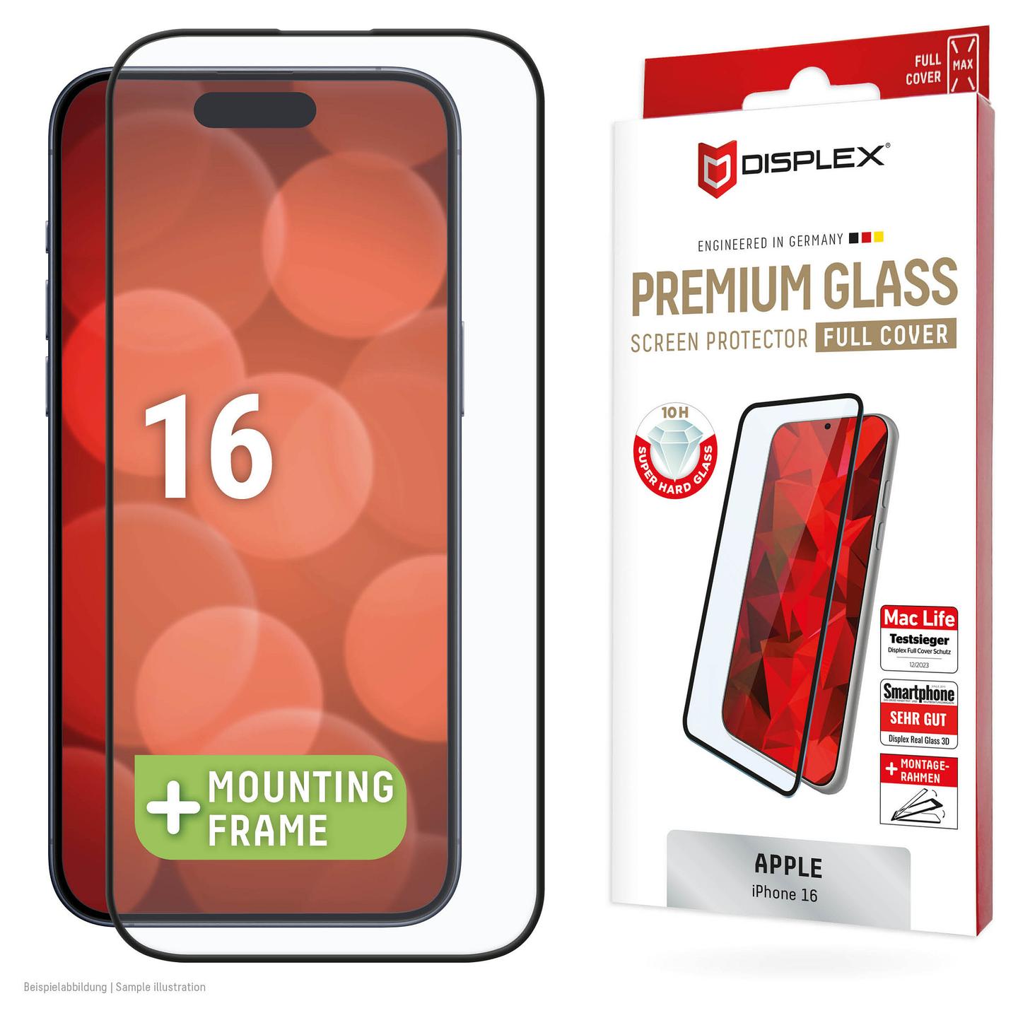 Aksesorë për telefon Displex 02014 / Qelq i temperuar 10H / Full Cover / iPhone 16 - Transparente