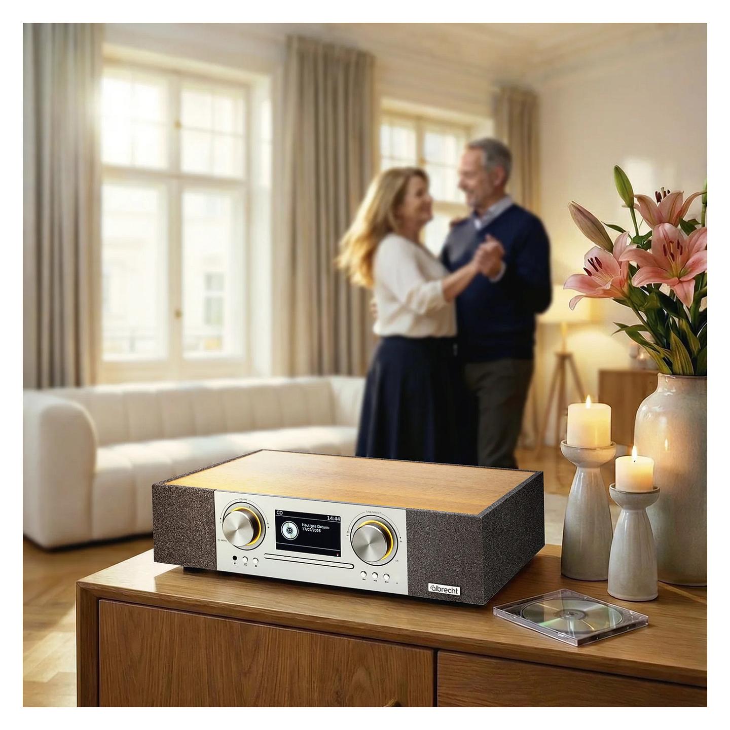 Radio Interneti Albrecht DR 1000, CD, DAB+, FM, Wi-Fi, Bluetooth, 30 W, Ekran LCD 4.3" – Kafe - 2