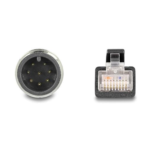 Kabllo për Rrjet DeLOCK 80809 / Cat 5e / S/FTP / M12 A-coded 8-pin Mashkull → RJ-45 Mashkull / 1m - Zezë - 2