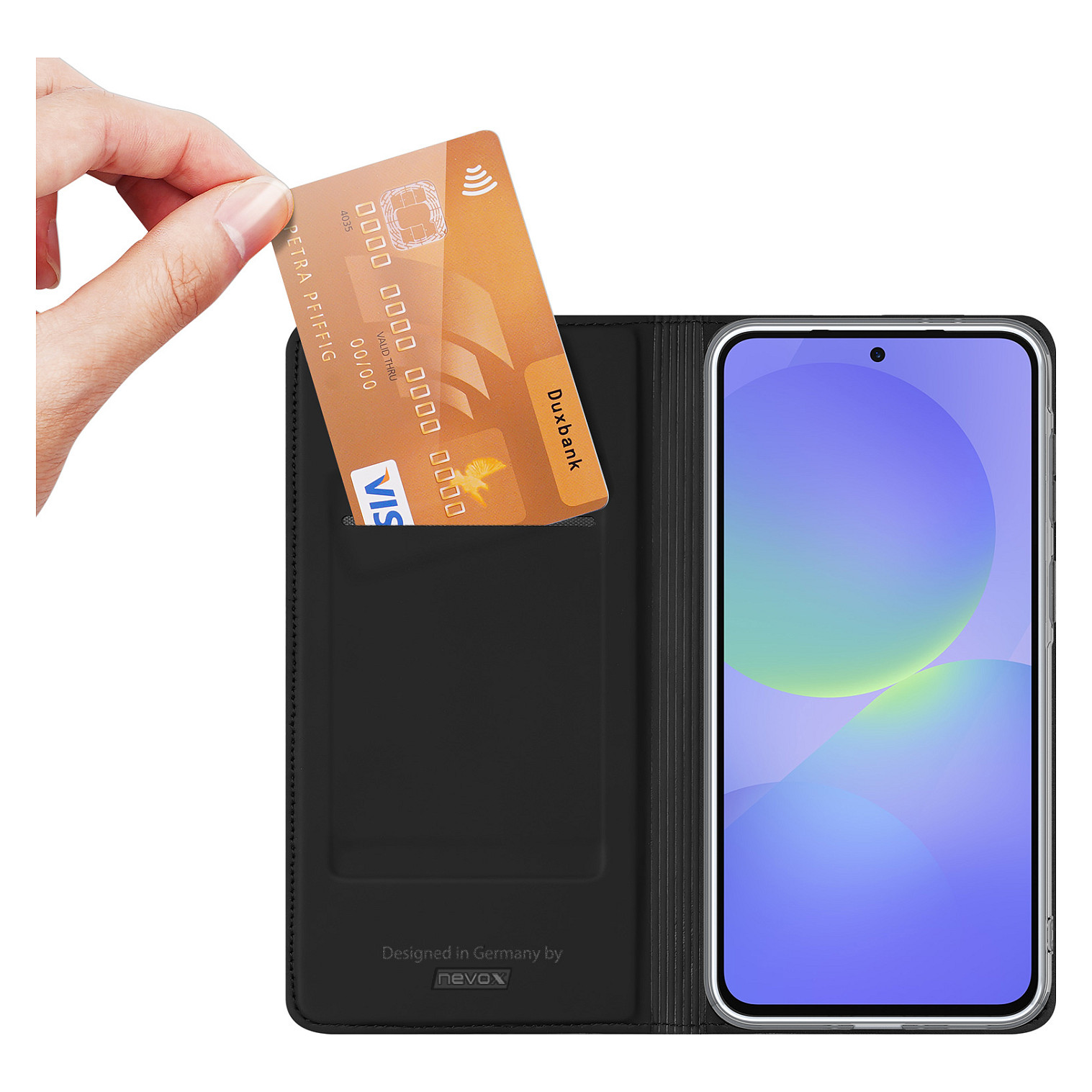 Aksesorë për telefon nevox Vario Series 2601 / Galaxy A37 5G / Folio / TPU / Stand / Card Slot - Zezë - 2
