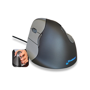 Maus me Kabllo Evoluent Vertical Mouse 4 / Left Hand / 6 Buttons - Zezë / Gri - 1