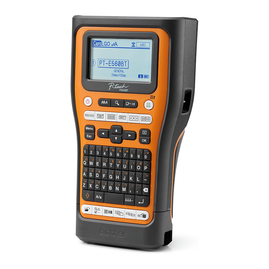 Printer Label Mobile Brother PT-E560BTSP / Për Etiketa / Termal / 180 DPI / 24mm / 30 mm/sec / USB + Bluetooth - Portokalli - 6
