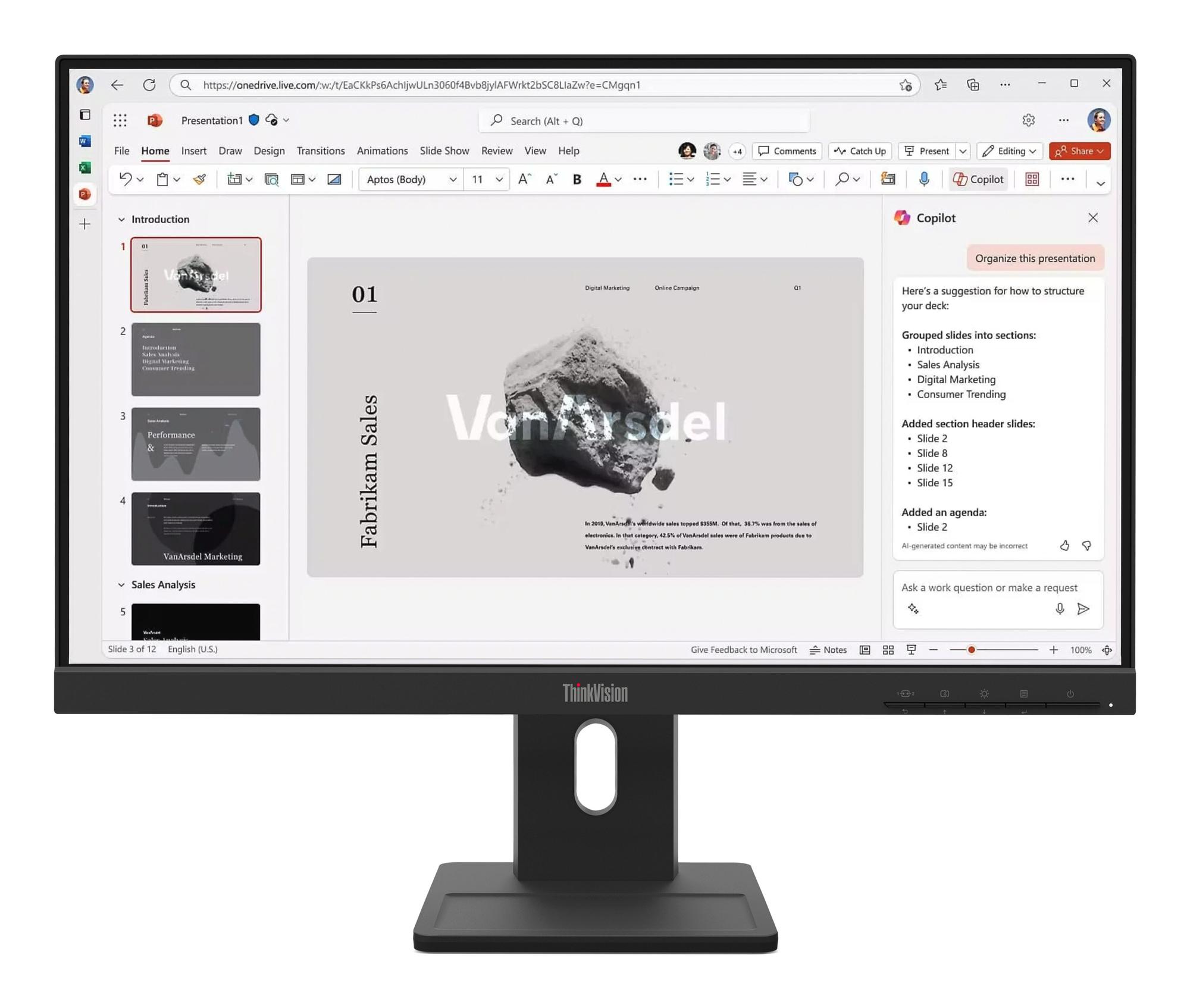 Monitor Lenovo ThinkVision E22-40 / 21.5" / Full HD IPS / 100Hz / 4ms / HDMI+DisplayPort - Zezë