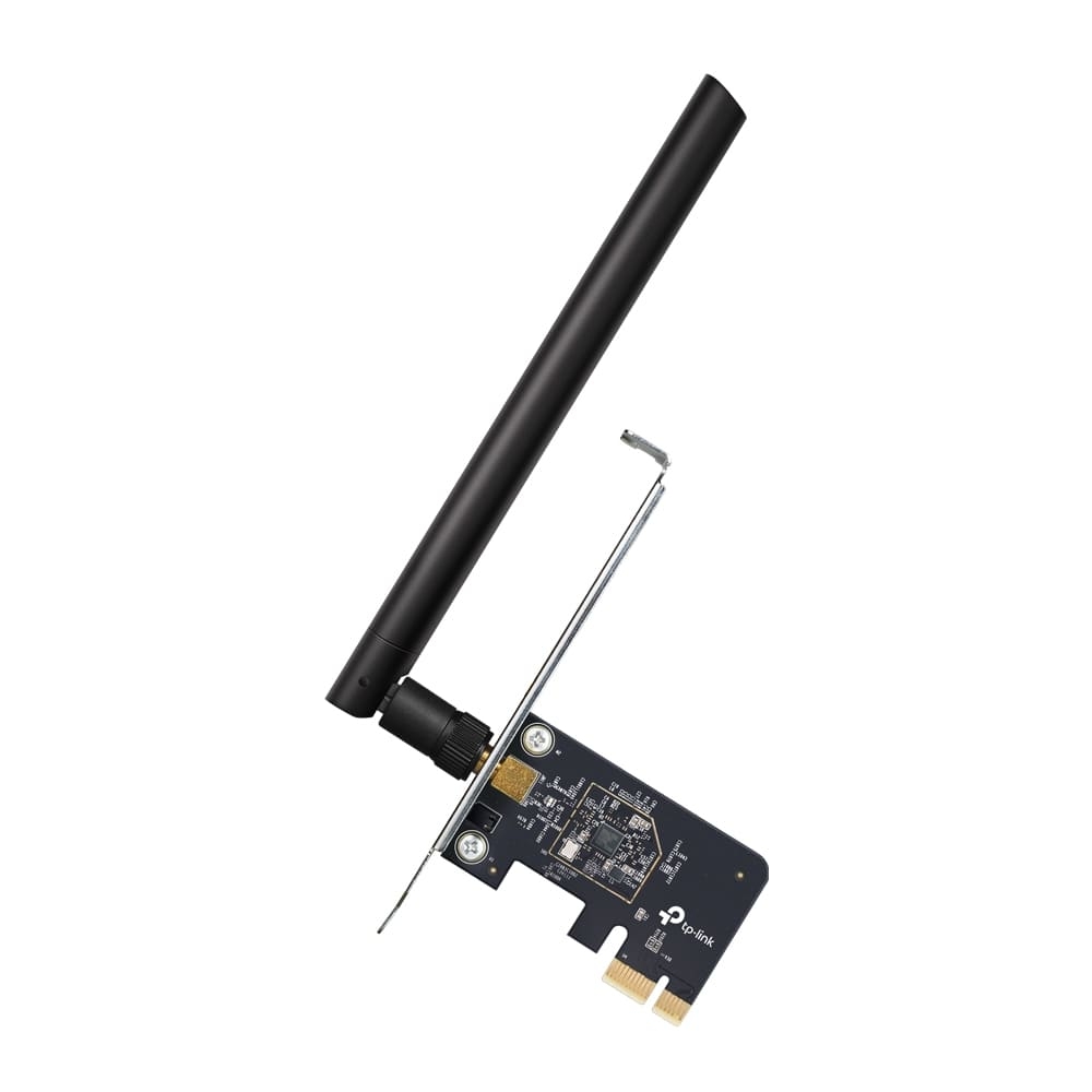 Karta e Rrjetit TP-Link Archer T2E / AC600 / Dual-Band / 433Mbps / PCIe x1 / MU-MIMO / WPA3 - Argjend/Zezë