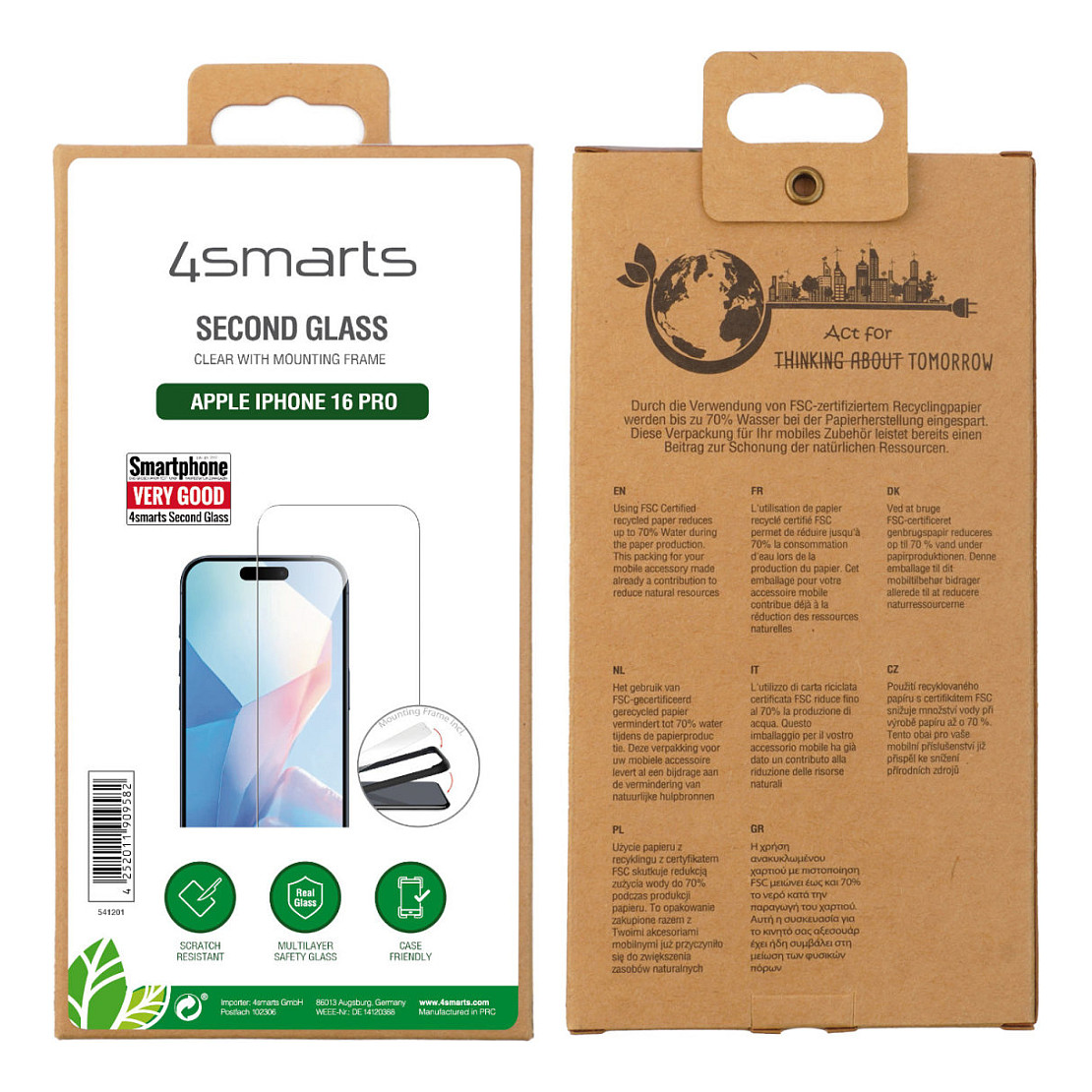 Aksesorë për telefon 4smarts / Second Glass Screen Protector / Mounting Frame / iPhone 16 Pro - 7