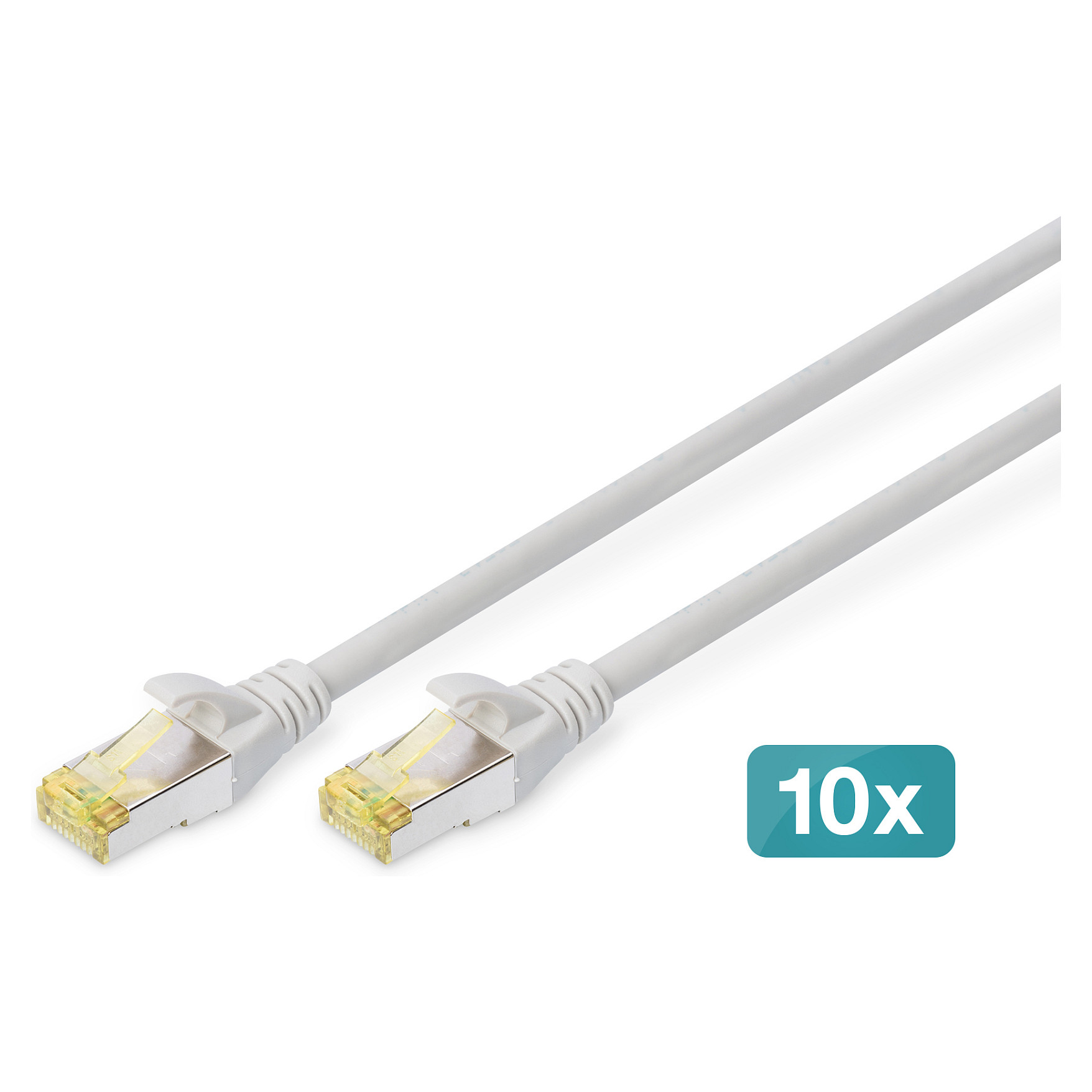 Kabllo rrjeti DIGITUS Cat6A S/FTP Patch Cable / 10 psc / 0.25m - Gri - 1