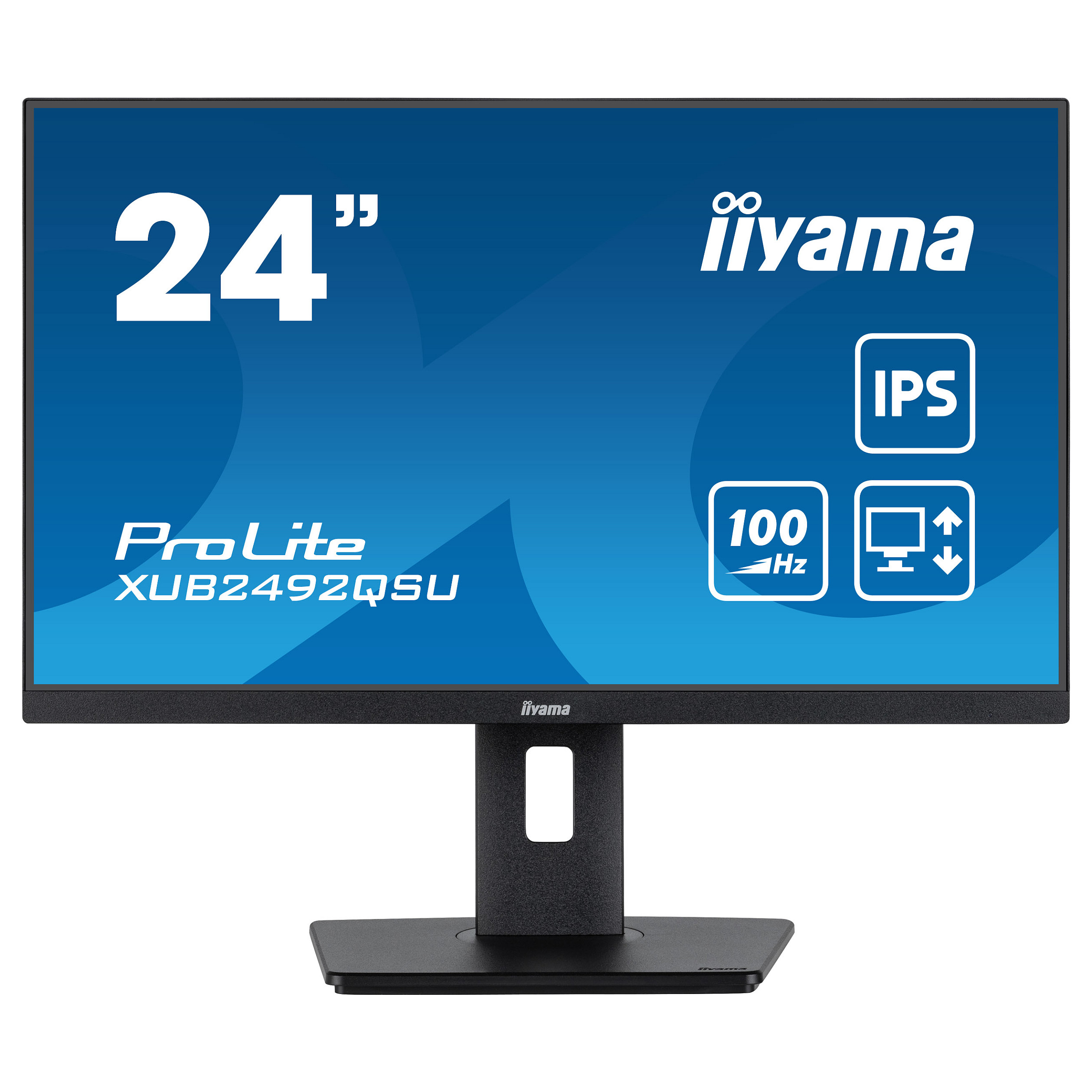 61cm/24" (2560x1440) iiyama ProLite XUB2492QSU-B1 16:9 WQHD IPS 0.5ms 100Hz HDMI DP USB Speaker Pivot Black - 2