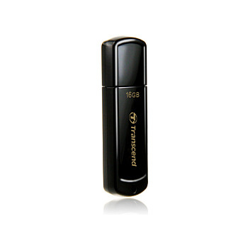 USB STICK 16GB USB 2.0 Transcend JetFlash 350, e zezë - 1