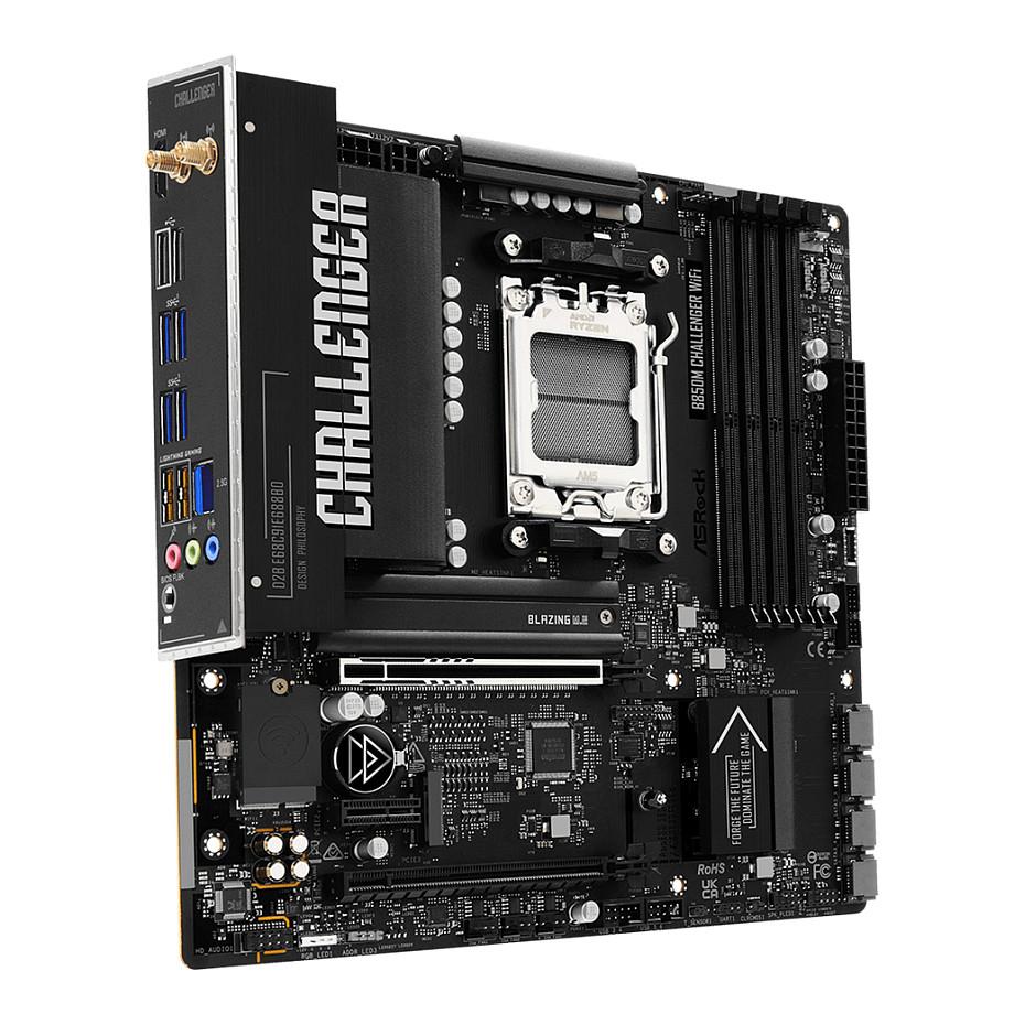 Motherboard ASRock B850M Challenger WiFi, AMD AM5, B850, DDR5, Micro-ATX, PCIe 5.0, Wi-Fi 7, Bluetooth 5.4, M.2 - 4