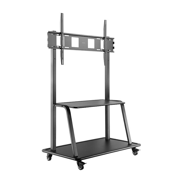 Mbajtëse për Monitor LogiLink BP0085, 60–105", VESA deri në 1000×600mm, 150kg, Lartësi e Rregullueshme, 4 Rrota me Bllokim - Zezë