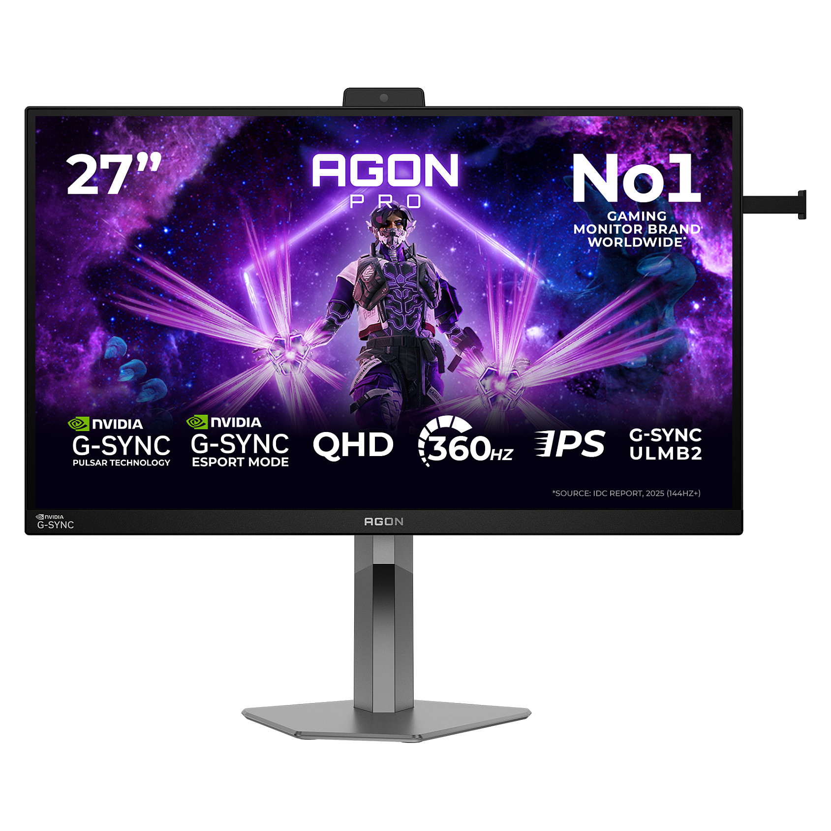 Monitor Gaming AOC AGON PRO AG276QSG2 / 27” / QHD 2K Fast IPS LED / 360Hz / 1ms / HDMI+DP+USB - Zezë