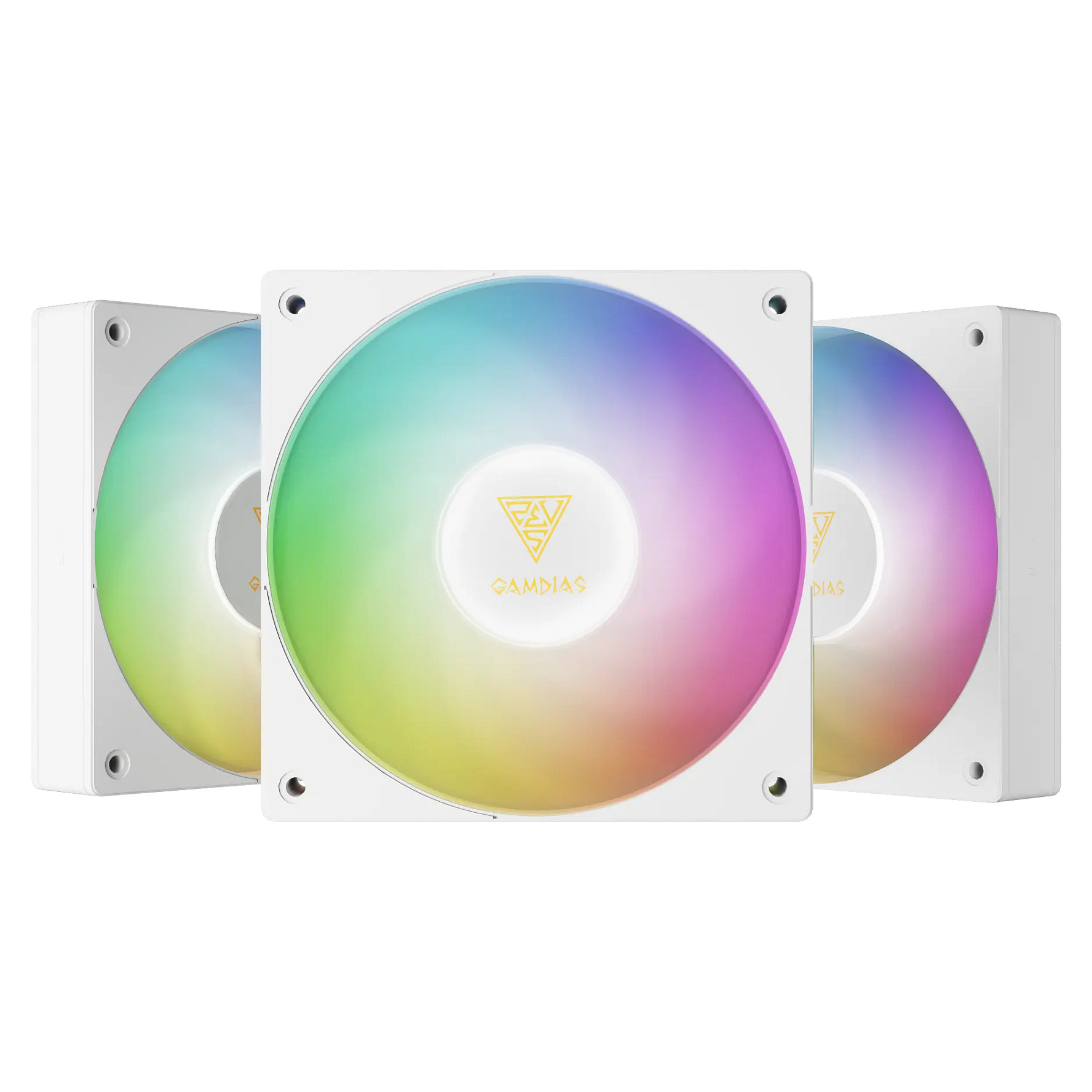 Ftohës për Kasë GAMDIAS NOTUS M1-1203 ARGB / 120mm / 400-1600 RPM / ARGB / PWM / 3-Pack – Bardhë
