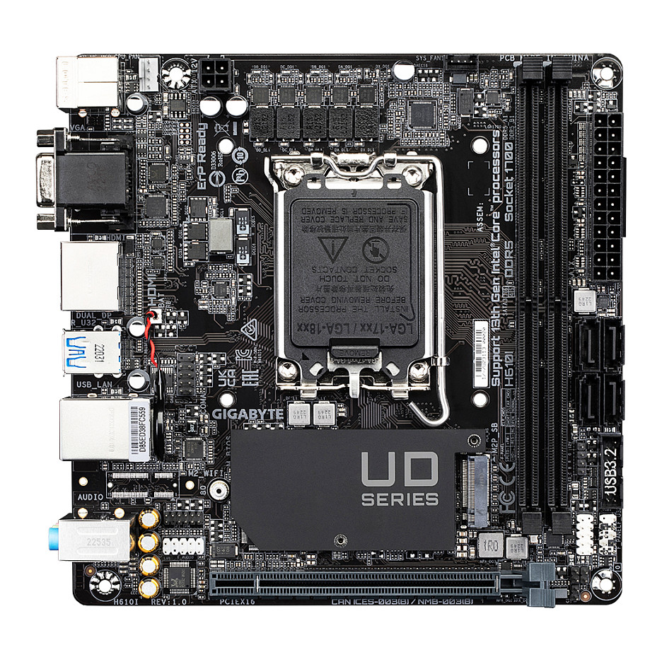 Pllakë Amë Intel 1700 Gigabyte H610I Mini-ITX DDR5 / HDMI+DP - 2
