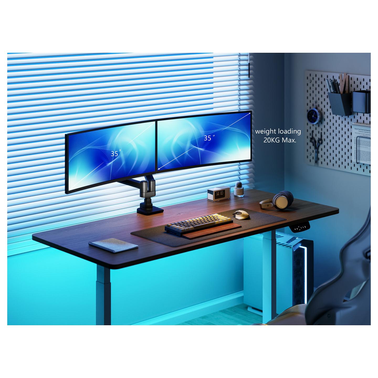 Mbajtëse për Monitor Equip 650182, 2 Monitorë, 17"–35", 20kg për Monitor, VESA 75×75mm/100×100mm - Zezë - 10