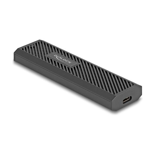 Kuti e jashtme për SSD DeLOCK 42031, M.2 SATA dhe NVMe, USB-C, 20 Gbit/s - Zezë
