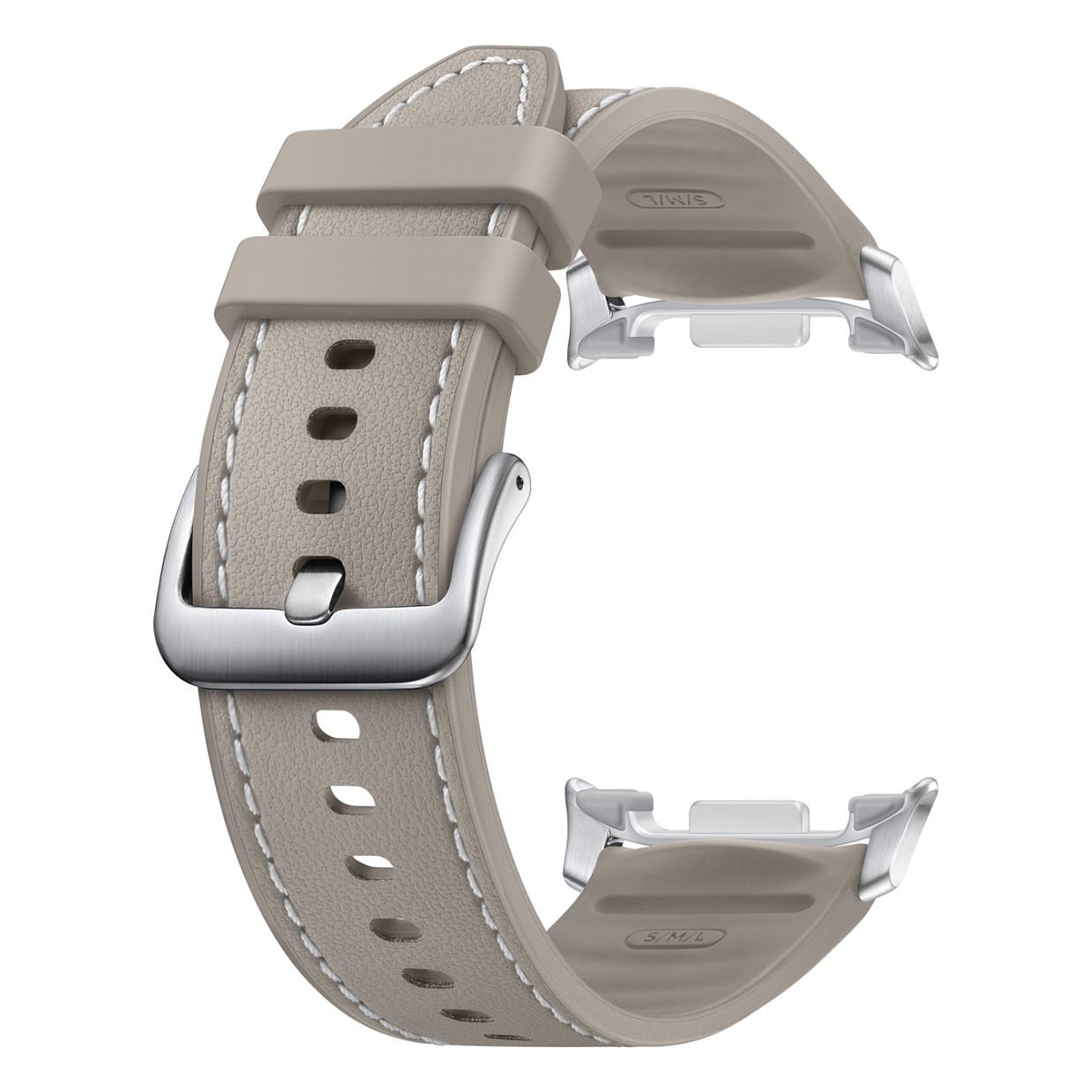 Rrip për Orë të Mençur Samsung Galaxy Watch8 / Hybrid Lëkurë & Silikon / S/M/L - Taupe - 3