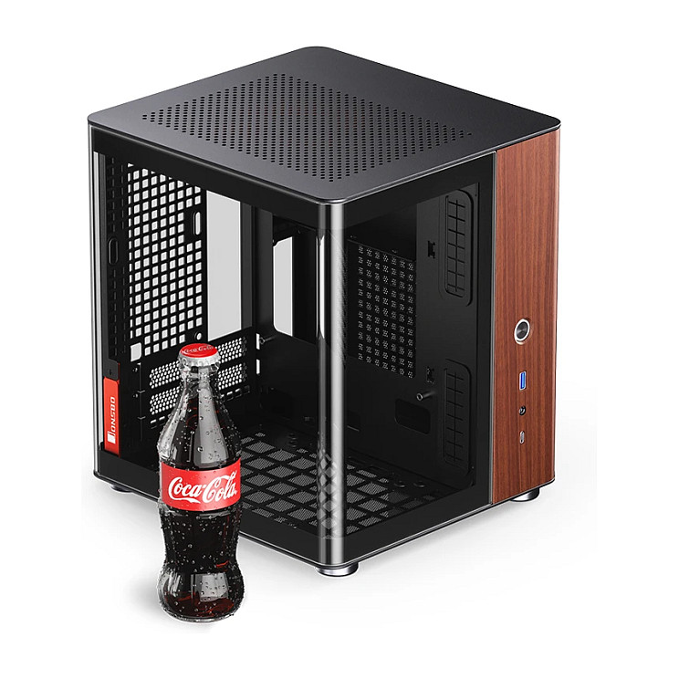 Kasë PC JONSBO TK-0 / Mini Tower / Mini-ITX / Tempered Glass / Wood - Zezë - 5