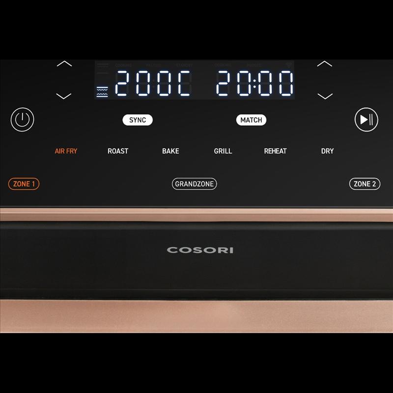 Fryer Cosori Dual Blaze TwinFry / CAF-TF101S-AEUR / 10L / 2800W / 2x5L / 4 Elemente Ngrohëse / Wi-Fi / Sync Cook / Sync Finish – Zezë/Gold - 4
